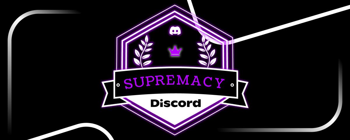 Discovery splash banner for Supremacy 12K+ Discord server