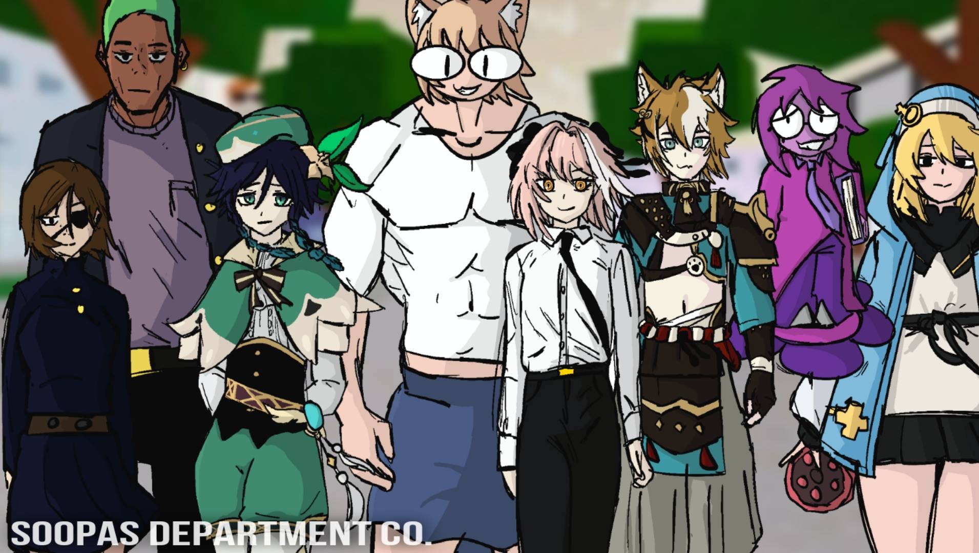 Discovery splash banner for Soopas Department Co. Femboy Discord server