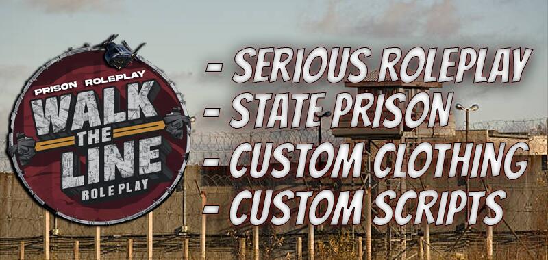 Discovery splash banner for WalkTheLine: Prison Roleplay Discord server