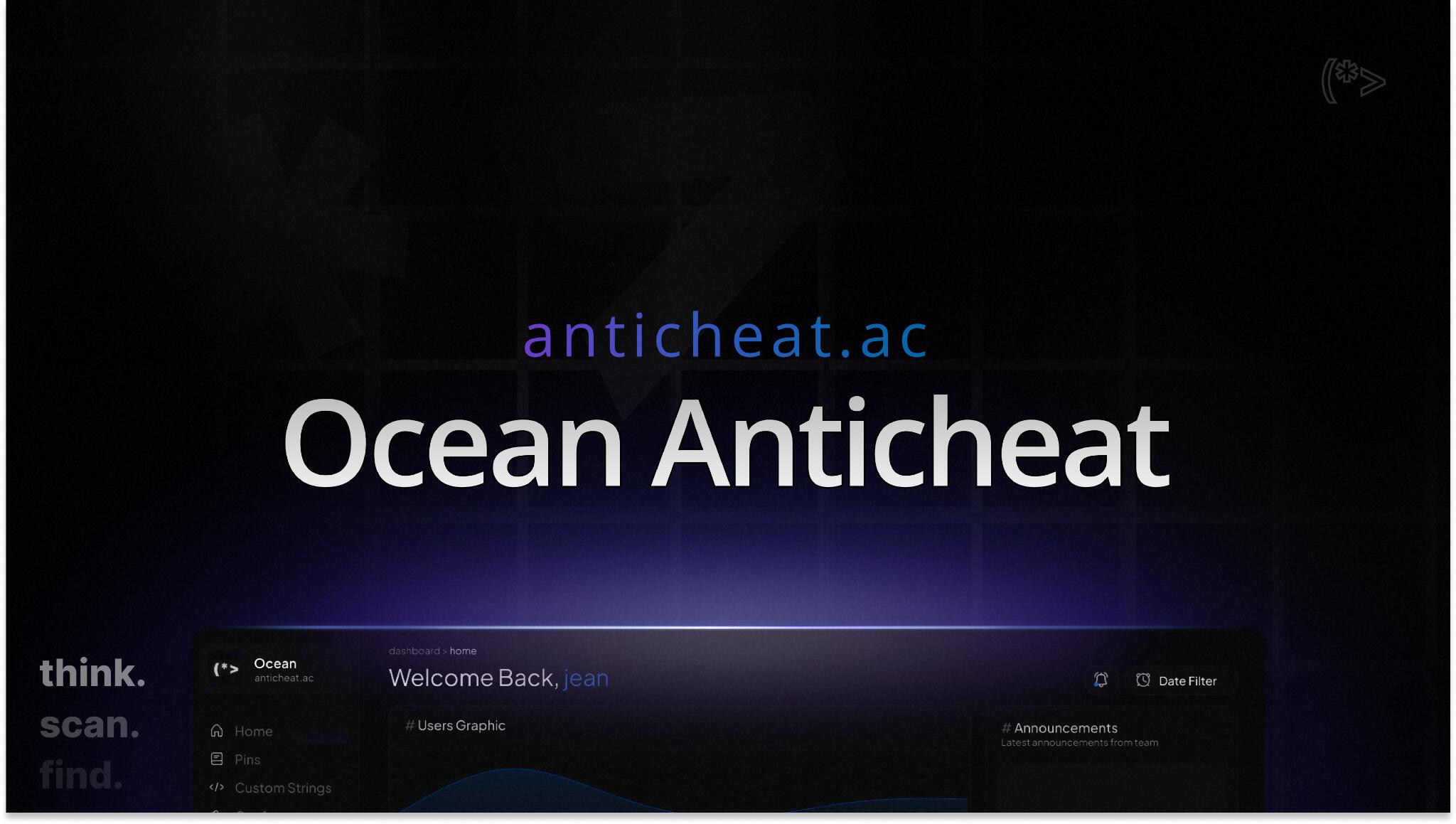 Discovery splash banner for Ocean - anticheat.ac Discord server
