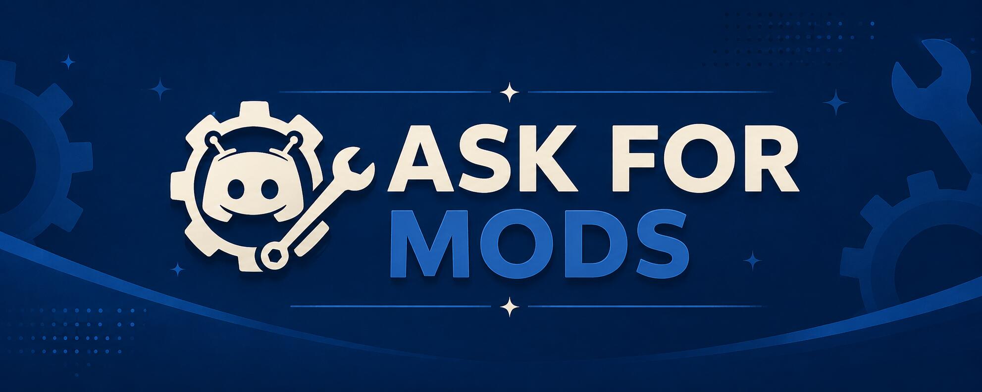 Discovery splash banner for Ask for Mods Discord server