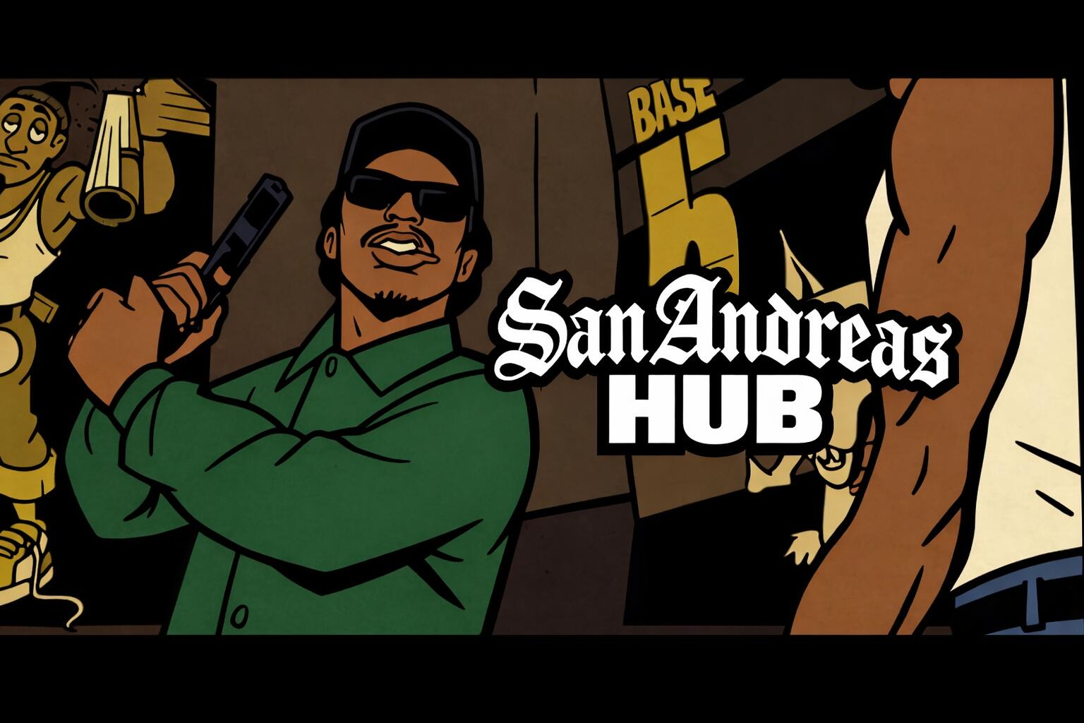 Discovery splash banner for San Andreas Hub Discord server