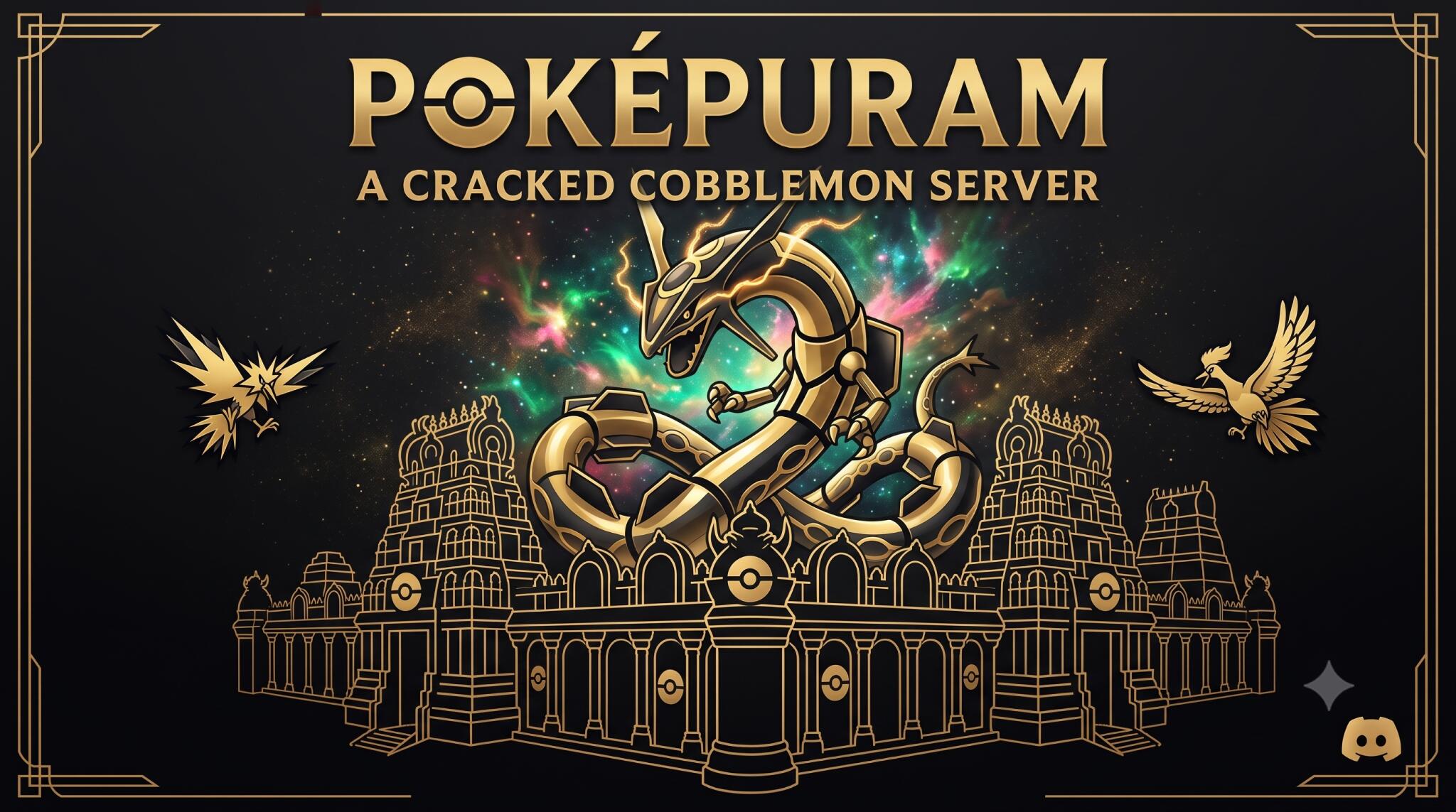 Discovery splash banner for Poképuram✨│A Cracked Cobblemon Server⬩⬩➤ Discord server