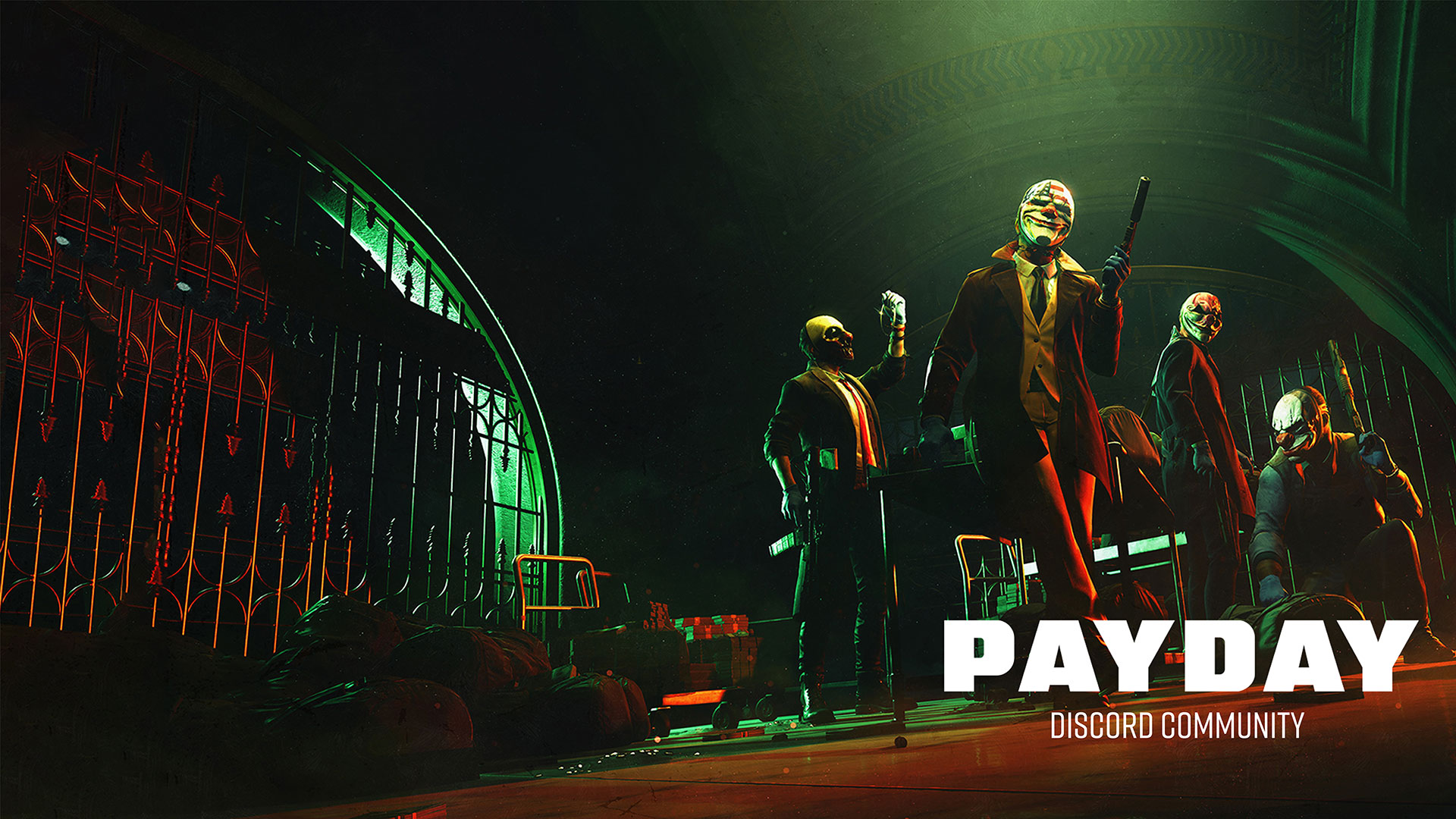Discovery splash banner for PAYDAY The Game Discord server