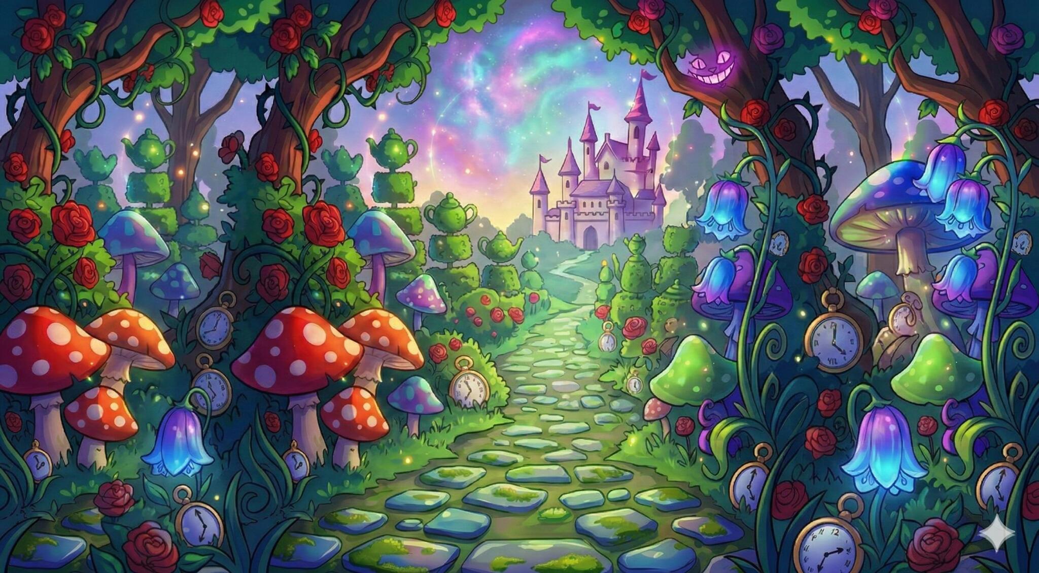 Discovery splash banner for Wonderland - Let's ascend together! Discord server