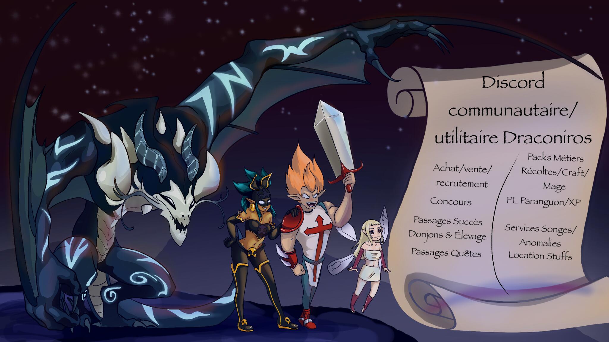 Discovery splash banner for Passeurs Draconiros Discord server