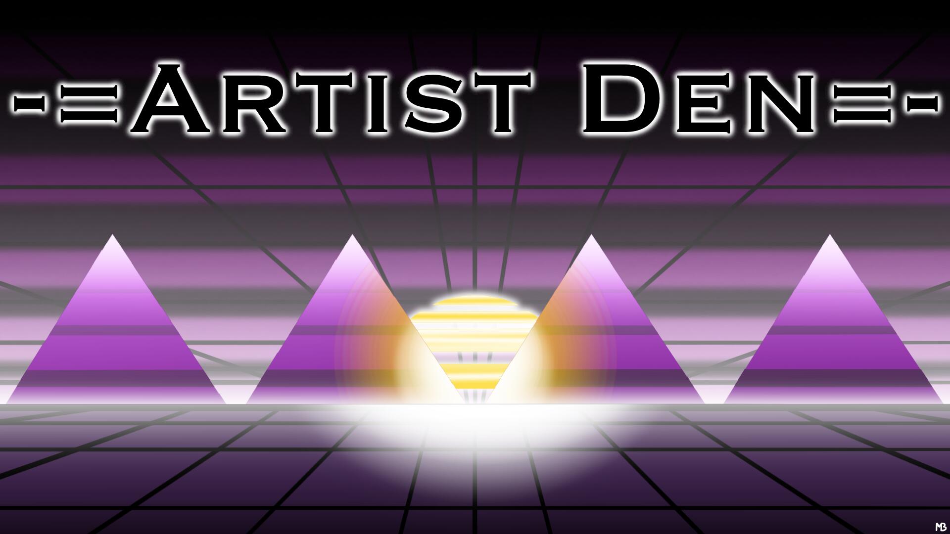Discovery splash banner for Artists Den Discord server